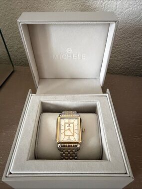 Michele Deco II Diamond Two-Tone Bracelet Watch